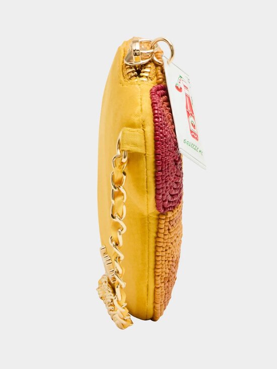 Betsey Johnson Kitsch Wiener Takes All Gold Multi Viral Beaded Bag NWT - Picture 3 of 6